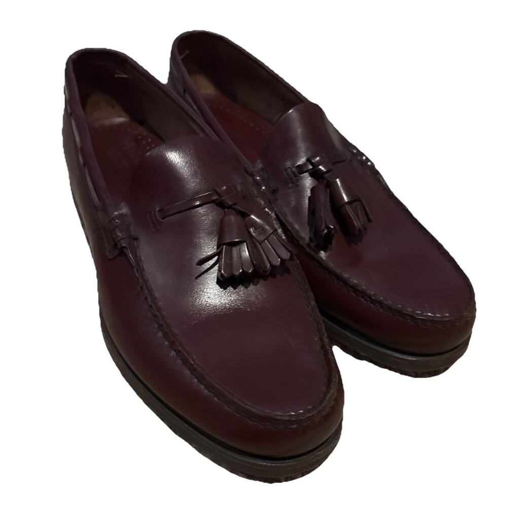 G H Bass Weejuns Mens 10 E Oxblood Layton Kiltie Tassel Loafers Leather